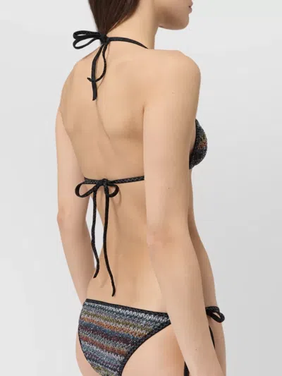 Missoni Sequin Zigzag-pattern Triangle Bikini