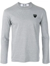 Comme Des Garçons Play Play Long Sleeve Crewneck T-shirt In Grey