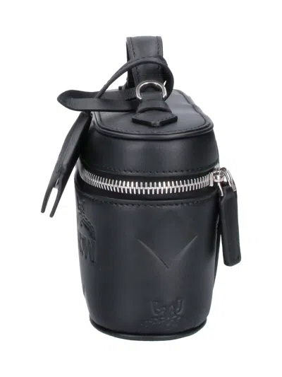 Mcm Monogram Leather Vanity Case In Black