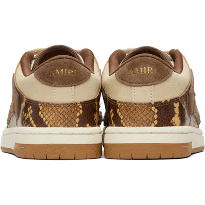 Amiri Printed Python Skel Top Low Sneakers In Brown