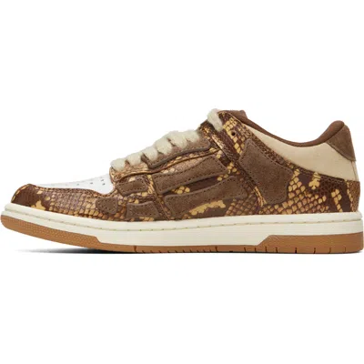 Amiri Printed Python Skel Top Low Sneakers In Brown