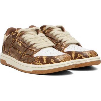 Amiri Printed Python Skel Top Low Sneakers In Brown