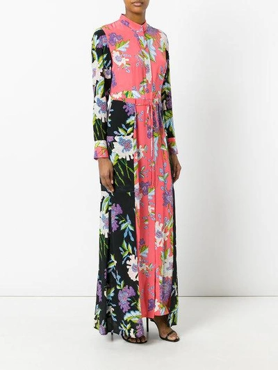 Shop Diane Von Furstenberg Panelled Longsleeve Floral Dress