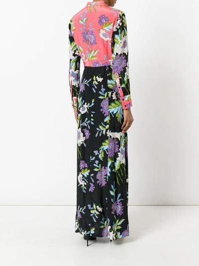 Shop Diane Von Furstenberg Panelled Longsleeve Floral Dress