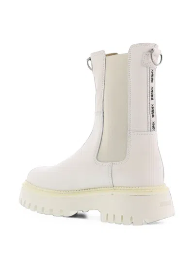 Bronx Chunky-sole Elasticated-panel Chelsea Boots In White