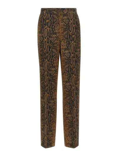 Twinset Python-print Wide-leg Trousers In Animal Print