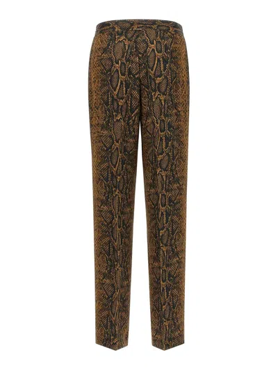 Twinset Python-print Wide-leg Trousers In Animal Print