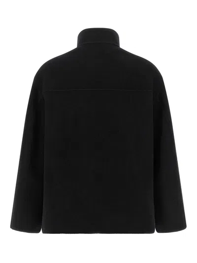 Rohe Double Faced Wool Blend Jacket In Black