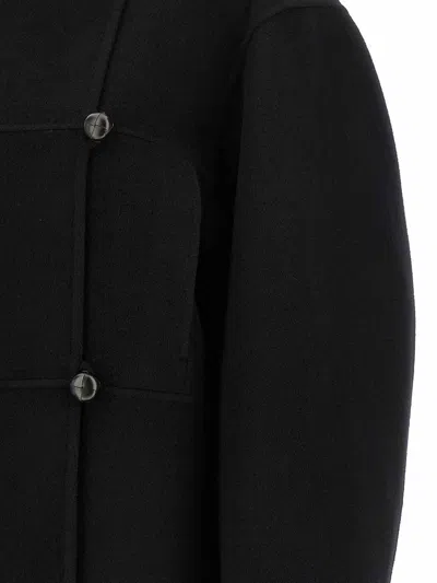 Rohe Double Faced Wool Blend Jacket In Black