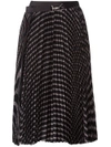 SACAI striped pleated midi-skirt,1703232
