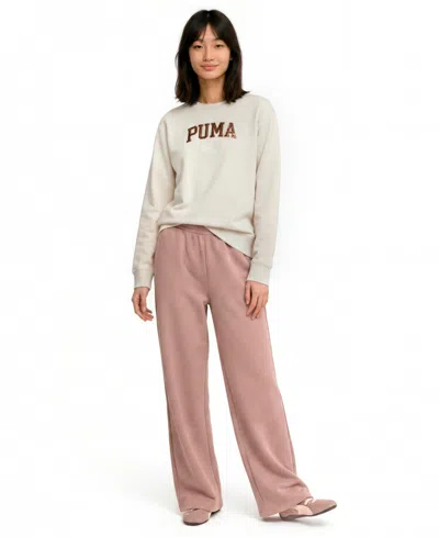 Puma Women's Ess Elevated Sequin Pullover Sweatshirt In White