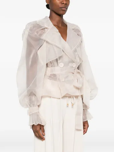 Aje Renew Double-breasted Jacket In Neutral