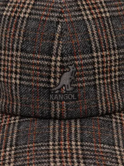 Kangol Check-pattern Ear-flap Cap In Brown