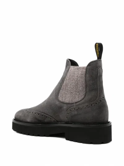 Doucal's Brogue-detail Suede Ankle Boots In Multi