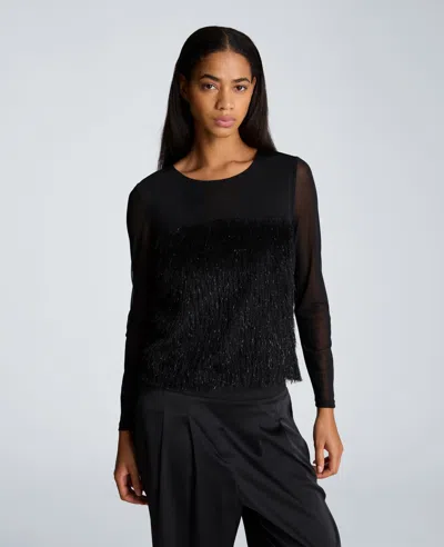 Kenneth Cole Long Sleeve Pullover In Black