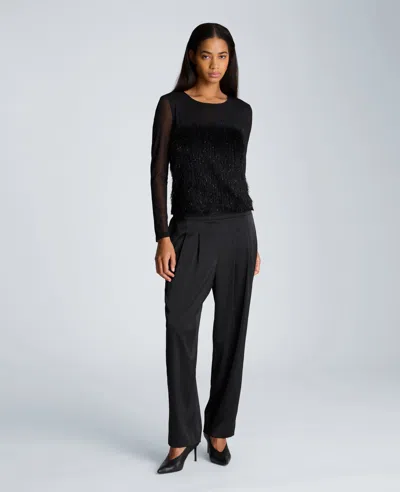 Kenneth Cole Long Sleeve Pullover In Black