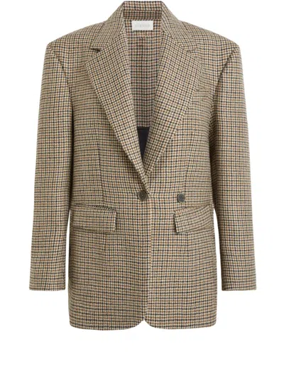 P.a.r.o.s.h Houndstooth-pattern Blazer In Nude