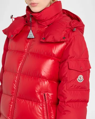 Moncler Maya Jacket Quilted Nylon Down Jacket In Red