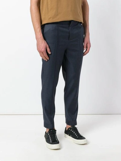 Shop Neil Barrett Zip Cuff Tapered Trousers