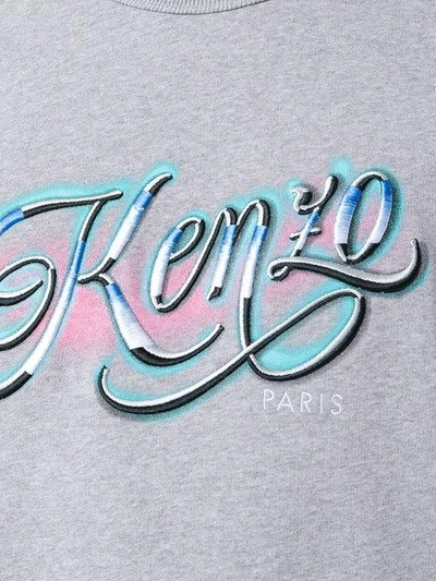 Shop Kenzo Embroidered Logo Sweatshirt - Grey