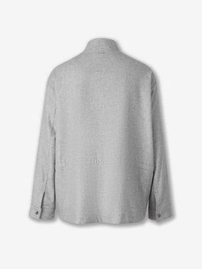 Herno Zip-up Drawstring Jacket In Gray