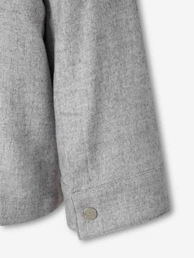 Herno Zip-up Drawstring Jacket In Gray