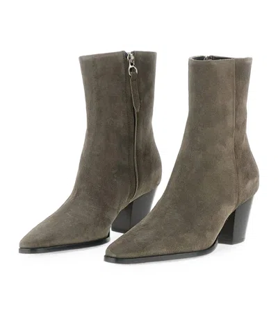 Aeyde Hedvig Pointed-heel Ankle Boots In Gray