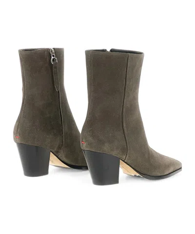 Aeyde Hedvig Pointed-heel Ankle Boots In Gray