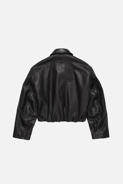 Acne Studios Logo-debossed Cropped Jacket In Black