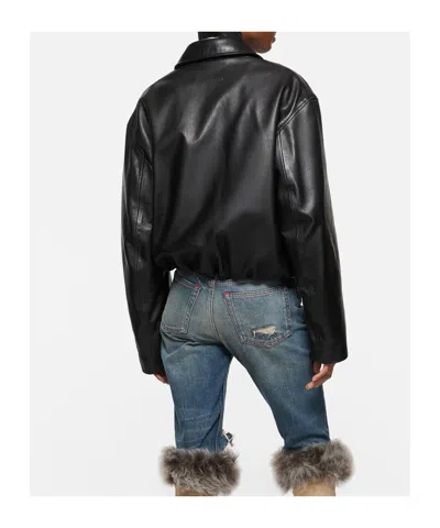 Acne Studios Logo-debossed Cropped Jacket In Black
