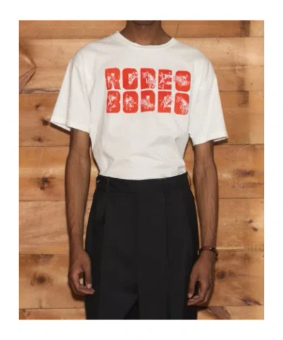 Bode Rodeo O Printed Cotton-jersey T-shirt In White