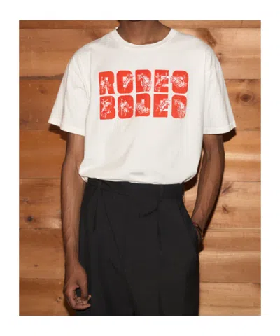 Bode Rodeo O Printed Cotton-jersey T-shirt In White