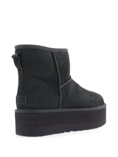 Ugg Leather Classic Mini Platform Boots In Black