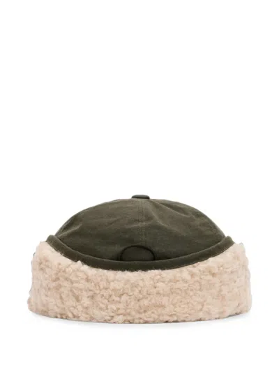 Barbour Check-pattern Ear-flap Cap In Green