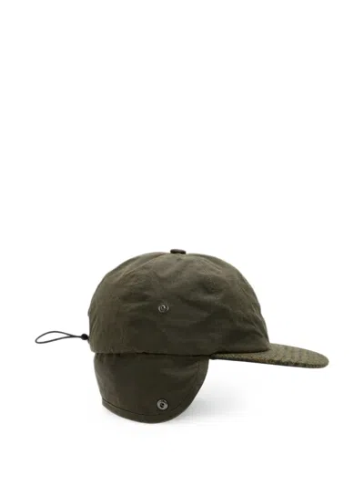 Barbour Check-pattern Ear-flap Cap In Green