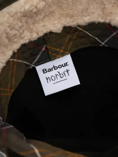 Barbour Check-pattern Ear-flap Cap In Green