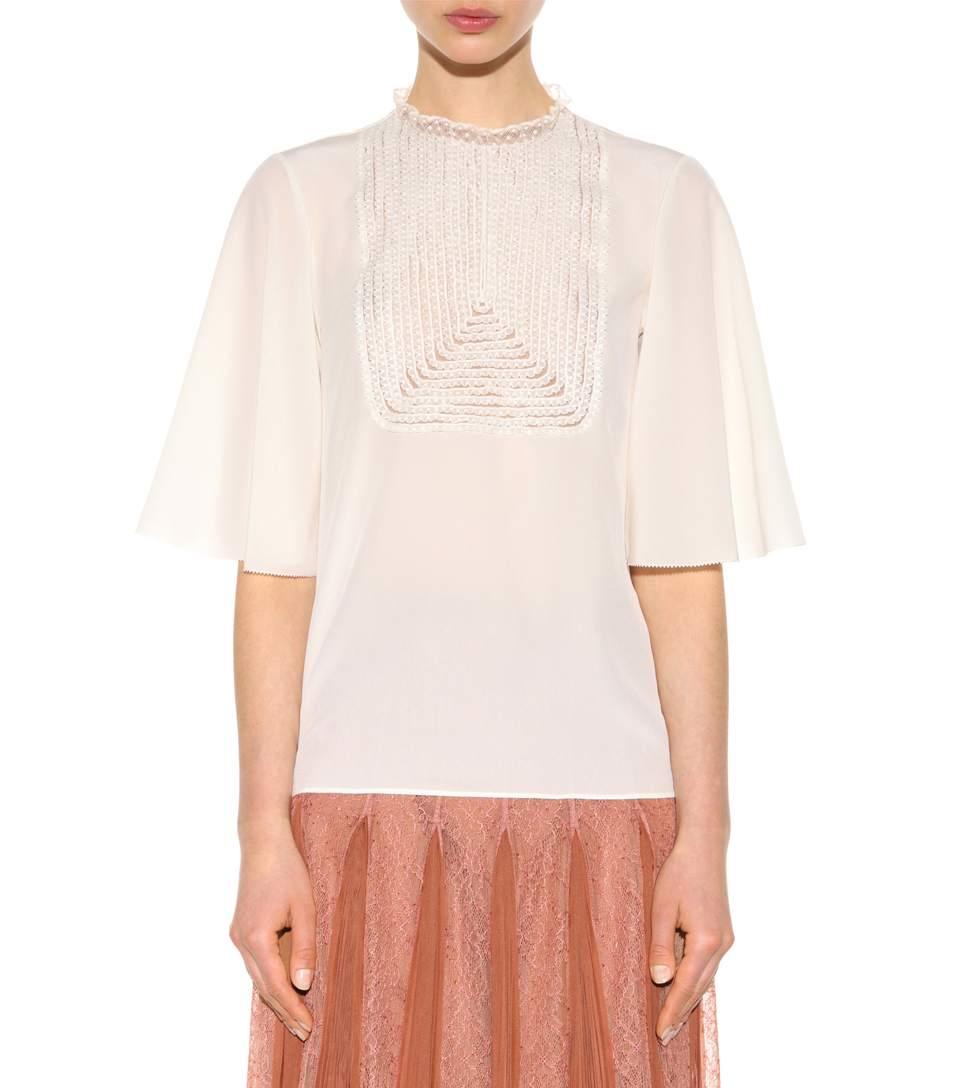 Valentino Silk Blouse In White | ModeSens