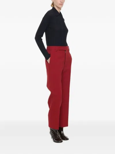 Plan C Check-pattern Pressed-crease Trousers In Red