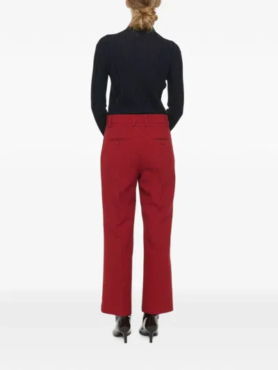 Plan C Check-pattern Pressed-crease Trousers In Red