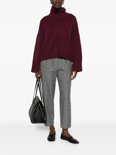 Antonelli Herringbone-pattern Elasticated-waistband Trousers In Gray