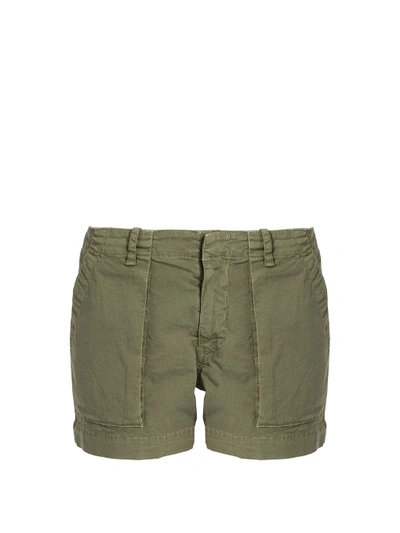 Nili Lotan Utility Stretch-cotton Twill Shorts In Khaki-green
