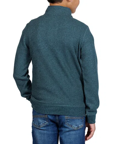 Tailorbyrd Cozy Knit 1/4-zip Pullover In Green
