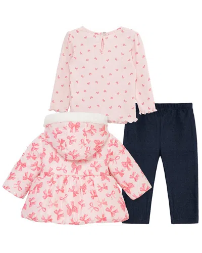 Little Me 3pc Bow Jacket Set In Pink