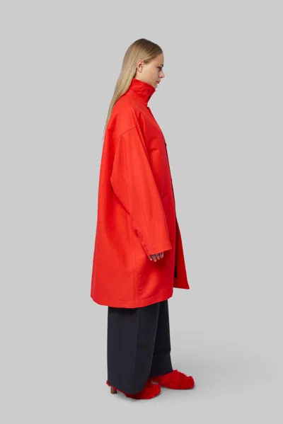 Sofie D'hoore Mid Length Coat With 2 Patchpockets In Red