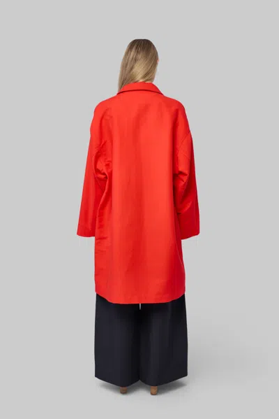 Sofie D'hoore Mid Length Coat With 2 Patchpockets In Red