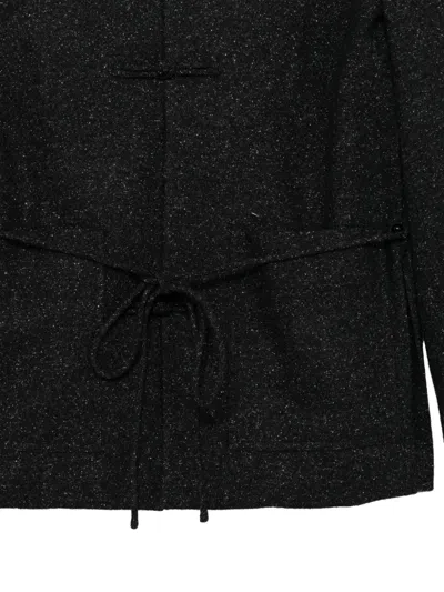 Samuel Gui Yang Frog-fastening Drawstring Jacket In Black