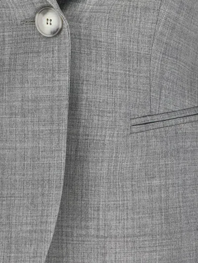 Post Scriptum Single-breasted Peak-lapel Blazer In Gray