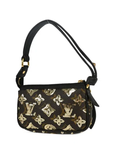 Louis Vuitton Mini Eclipse-pattern Sequin-embellished Shoulder Bag In Brown