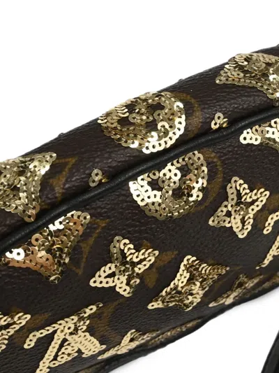 Louis Vuitton Mini Eclipse-pattern Sequin-embellished Shoulder Bag In Brown