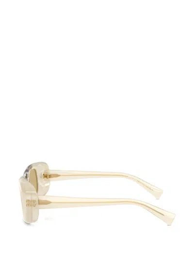 Miu Miu Rectangle-frame Sunglasses In Neutral